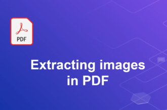 extracting images in pdf words on blue background
