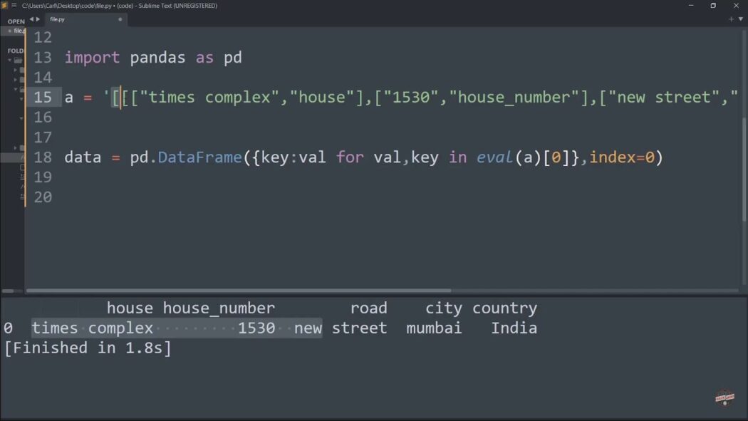 Process of convert json to dataframe in python