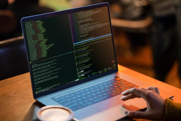A person is engaged in programming