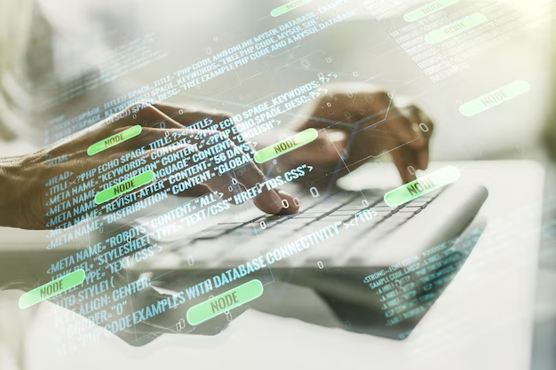 A person is engaged in programming